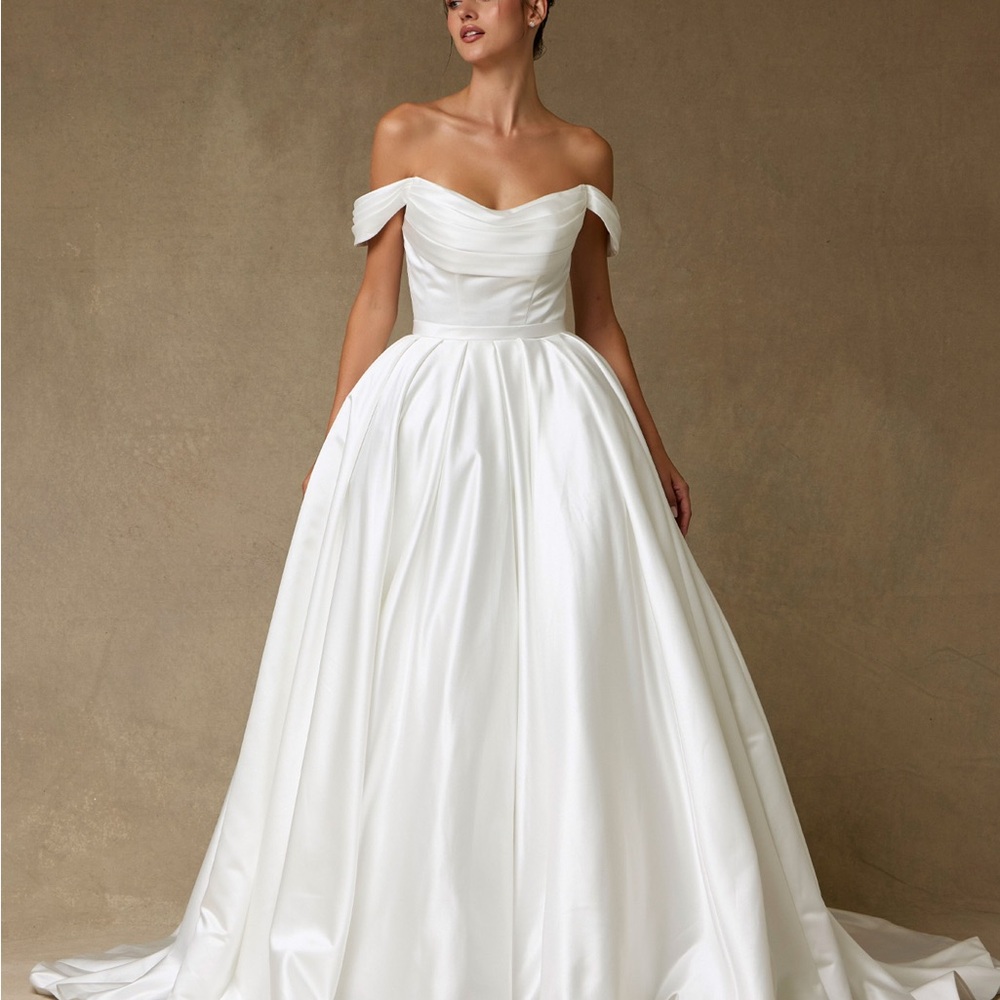 Elegant White Off-Shoulder Gown